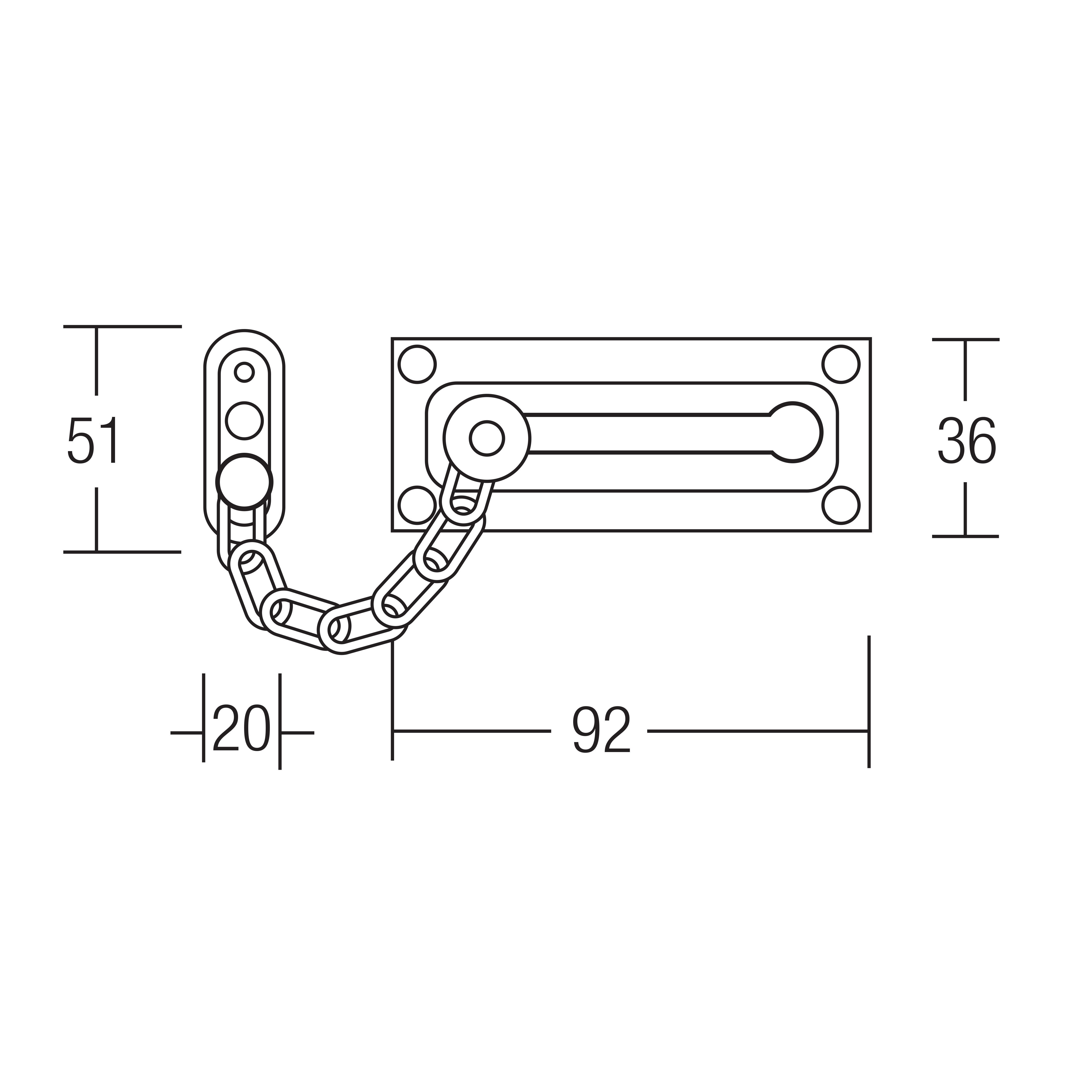 St Guchi SGDG-006 Steel Door Chain